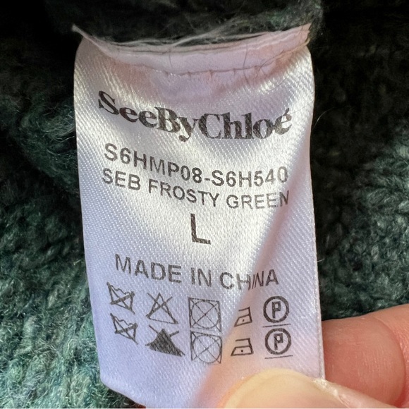 See by CHLOE Turtleneck Sweater Blue Green - Size Large - Picture 6 of 8